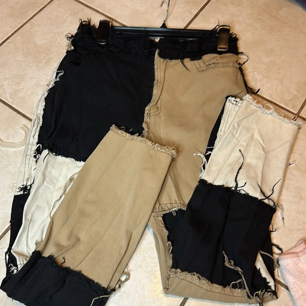 Shein patchwork full length jeans - Picture 3 of 4